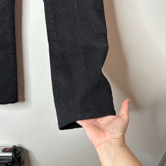 DG2 Diane Gilman Solid Black Mid-Rise Denim Jeans Stretch Straight Leg 10 - Picture 5 of 11